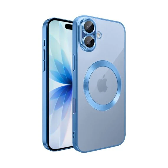 Etui do iPhone 17 Slim Protect Full Cover MagSafe Hard Back, twardy tył, przeźroczyste, górski niebieski (4)