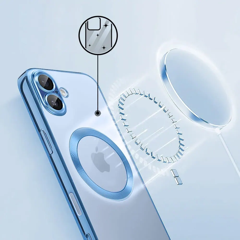 Etui do iPhone 17 Slim Protect Full Cover MagSafe Hard Back, twardy tył, przeźroczyste, górski niebieski (5)