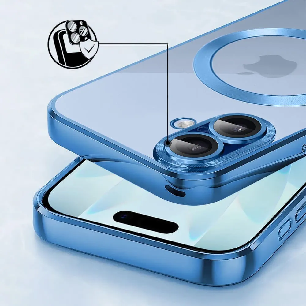 Etui do iPhone 17 Slim Protect Full Cover MagSafe Hard Back, twardy tył, przeźroczyste, górski niebieski (6)