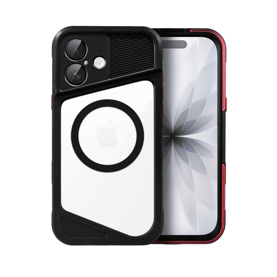 Etui do iPhone 17 TOTAL Protect z MagSafe, wodoodporne, metalowe, przeźroczyste, czarne (6)