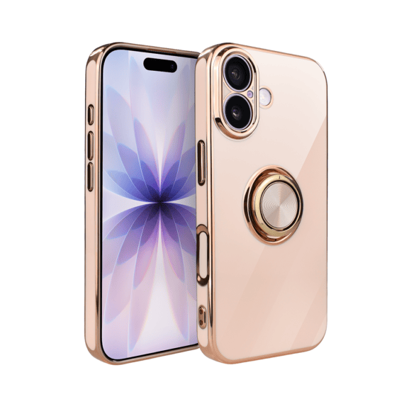 Etui do iPhone 17 eleganckie, ze złotym, metalowym uchwytem i zdobieniami, osłona na aparat, zł, no (8)