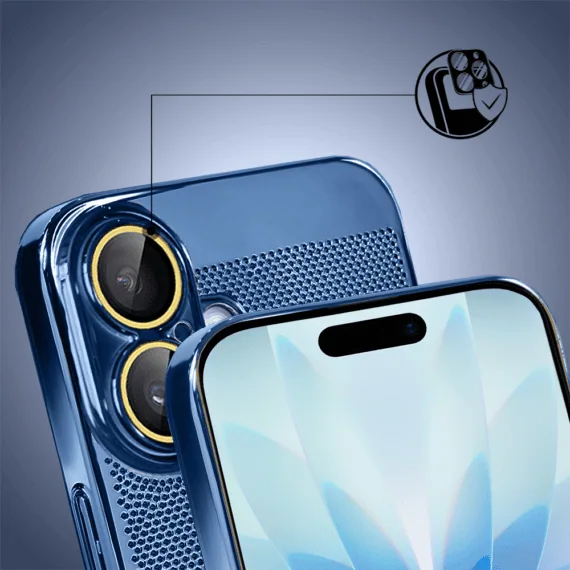 Etui do iPhone 17 z Magsafe, cienkie, twarde, oddychające, z osłoną aparatu, granatowe (2)