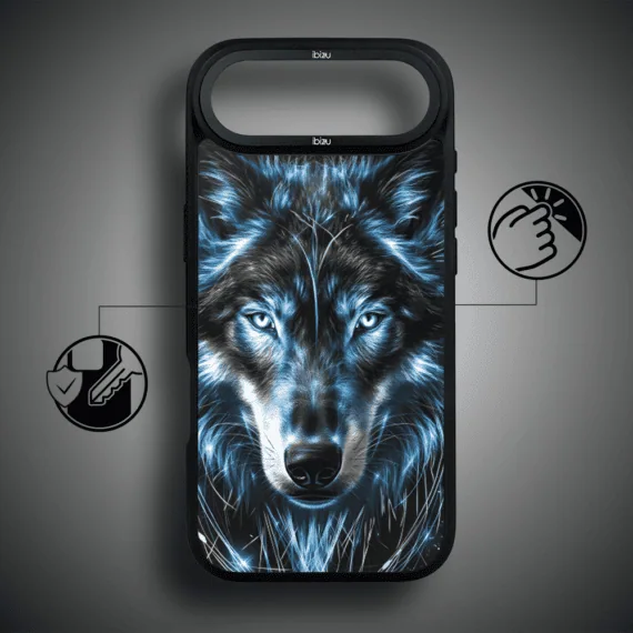 Etui do iPhone Air IBIZU DropGuard Matt z MagSafe, Wilki, Lodowy wilk (1)