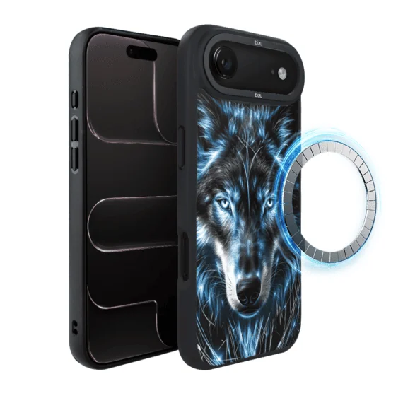 Etui do iPhone Air IBIZU DropGuard Matt z MagSafe, Wilki, Lodowy wilk (2)