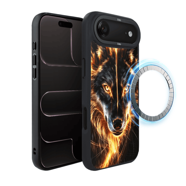 Etui do iPhone Air IBIZU DropGuard Matt z MagSafe, Wilki, Ognisty wilk