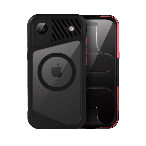 Etui do iPhone Air TOTAL Protect z MagSafe, wodoodporne, metalowe, przeźroczyste, czarne