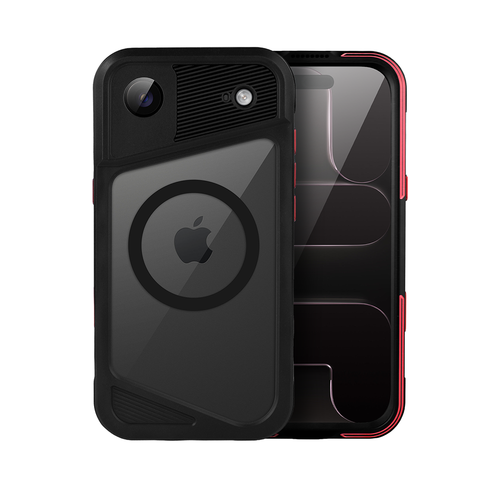 Etui do iPhone Air TOTAL Protect z MagSafe, wodoodporne, metalowe, przeźroczyste, czarne Obszar kompozycji 1