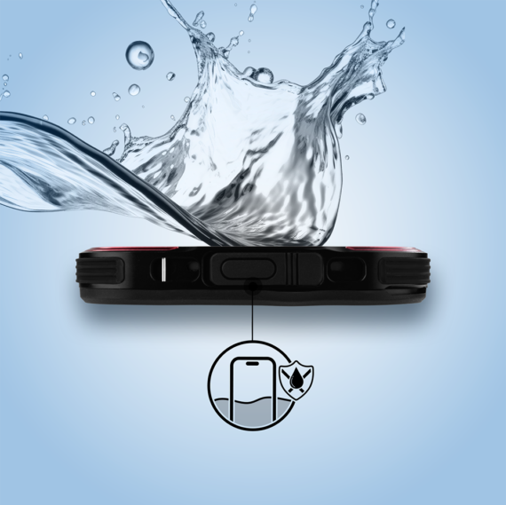 Etui do iPhone Air TOTAL Protect z MagSafe, wodoodporne, metalowe, przeźroczyste, czarne Obszar kompozycji 7