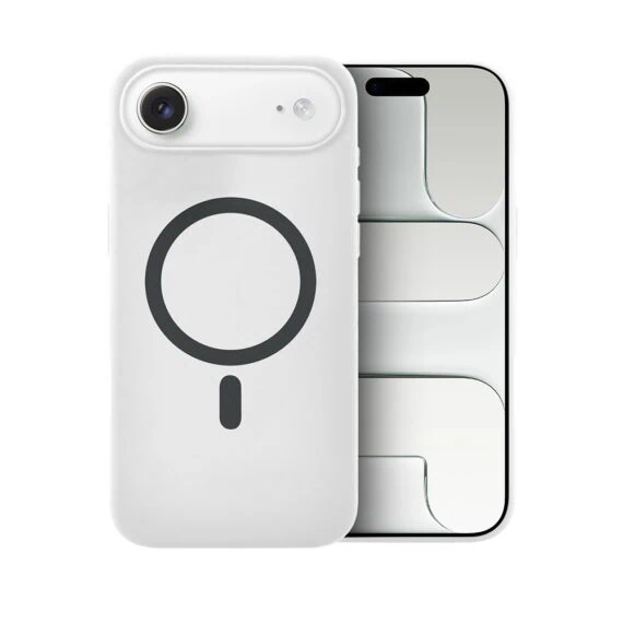 Etui do iPhone Air, silikonowe z MagSafe, mikrofibra soft touch, białe (5)