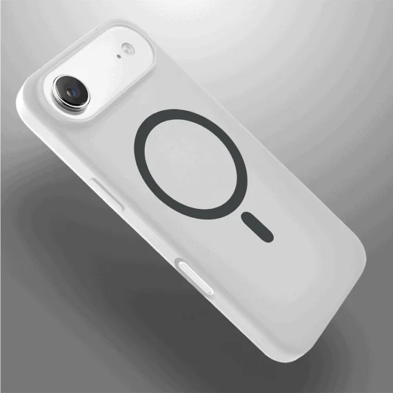 Etui do iPhone Air, silikonowe z MagSafe, mikrofibra soft touch, białe (9)