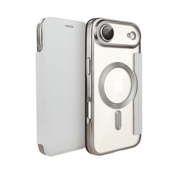 Etui do iPhone Air typu książka Book Magsafe Lens Protect, z klapką, tytanowe