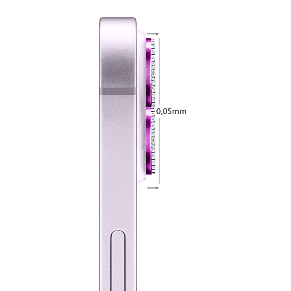 Luksusowa diamentowa osłona obiektywów, szkło na aparat iPhone 14, różowa (2)