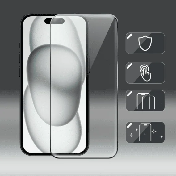 Szkło ULTRA HARD do iPhone 15 Diamond Glass, antystatyczne, ekstremalnie odporne Obszar kompozycji 6