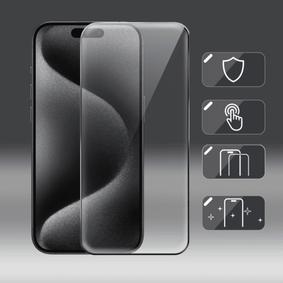 Szkło ULTRA HARD do iPhone 15 Pro Diamond Glass, antystatyczne, ekstremalnie odporne Obszar kompozycji 6