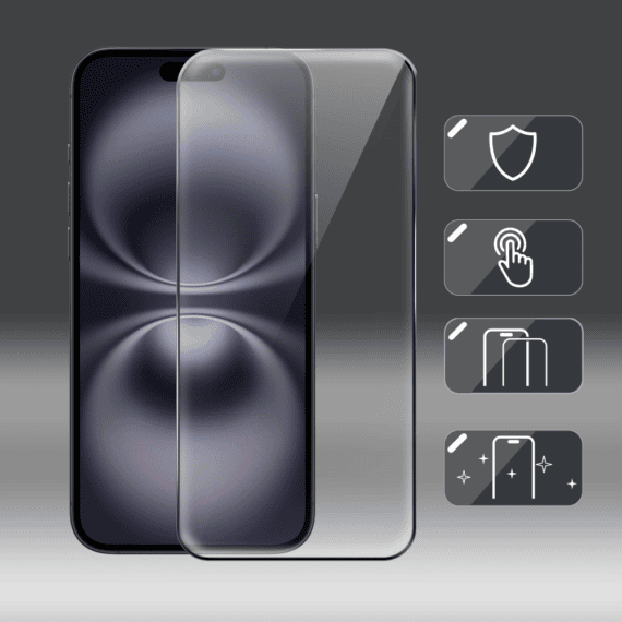 Szkło ULTRA HARD do iPhone 16 Diamond Glass, antystatyczne, ekstremalnie odporne Obszar kompozycji 6