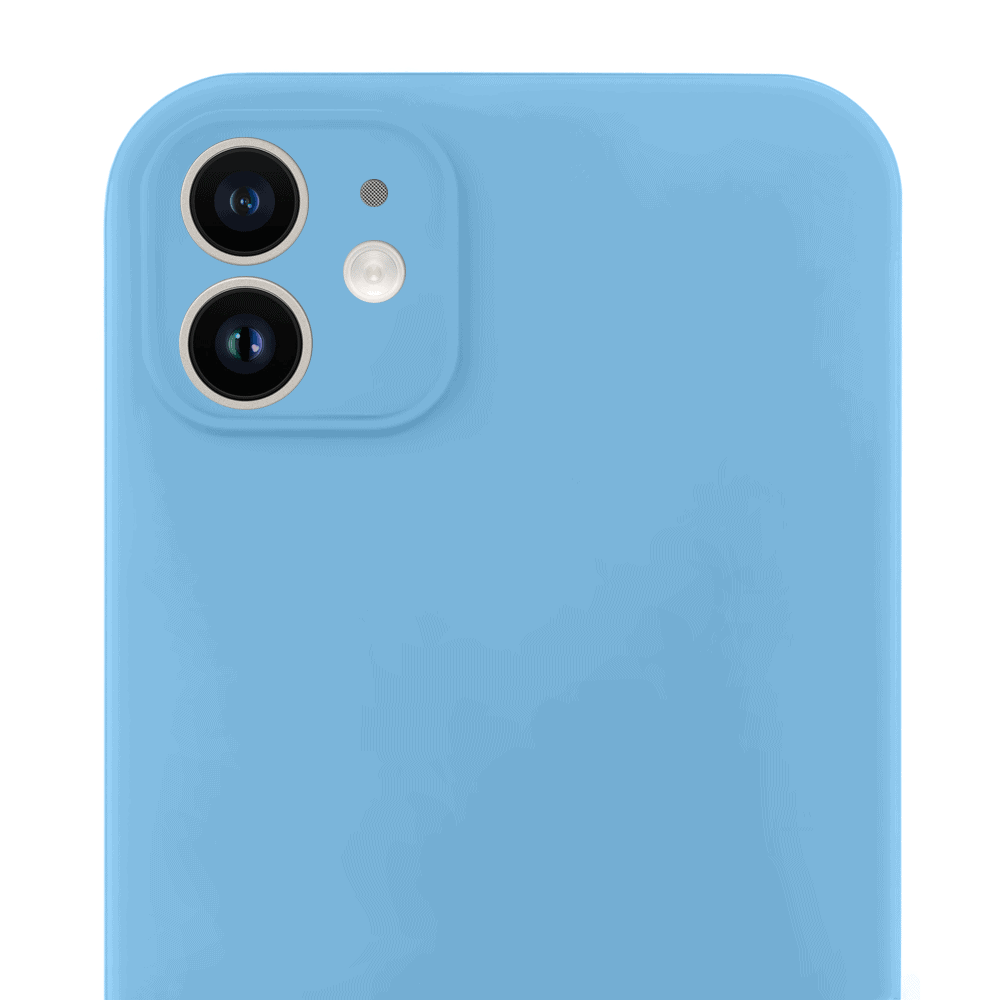 Etui do iPhone 11 silikonowe z mikrofibrą soft touch z osłoną na aparat, niebieskie2