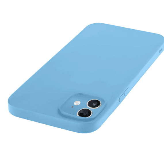 Etui do iPhone 11 silikonowe z mikrofibrą soft touch z osłoną na aparat, niebieskie3