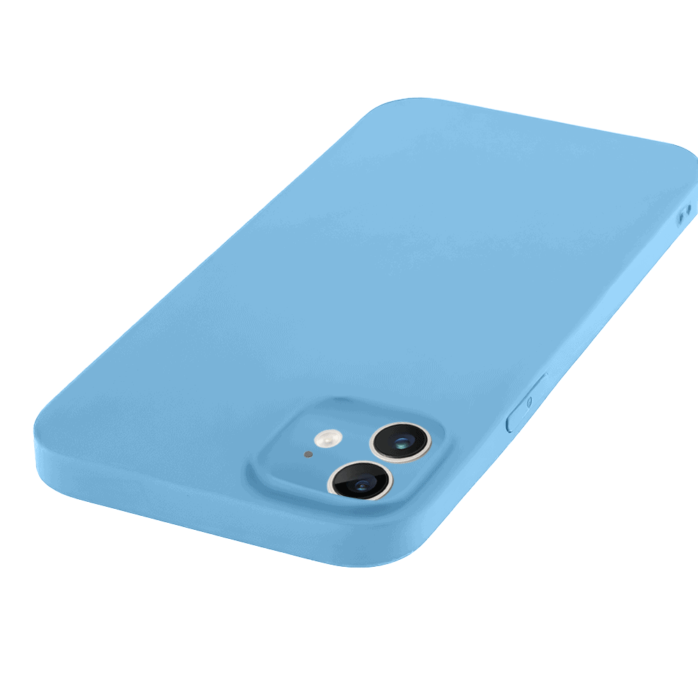 Etui do iPhone 11 silikonowe z mikrofibrą soft touch z osłoną na aparat, niebieskie3