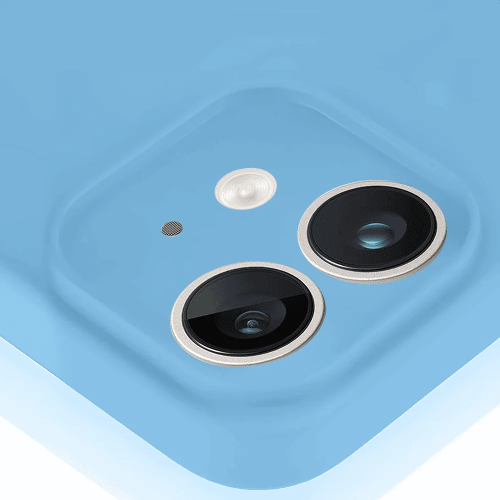 Etui do iPhone 11 silikonowe z mikrofibrą soft touch z osłoną na aparat, niebieskie4