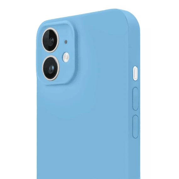 Etui do iPhone 11 silikonowe z mikrofibrą soft touch z osłoną na aparat, niebieskie5