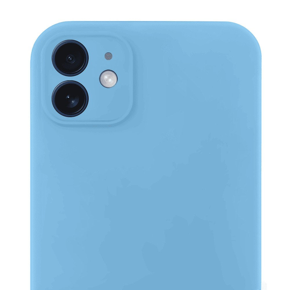 Etui do iPhone 12 silikonowe z mikrofibrą soft touch z osłoną na aparat, niebieskie2