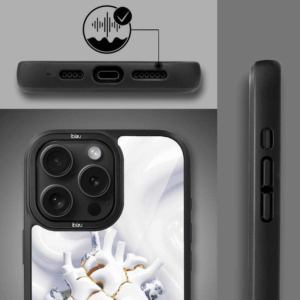Etui do iPhone 14 Pro Max IBIZU DropGuard Matt z MagSafe, Kintsugi Art, porcelanowe serce (4)