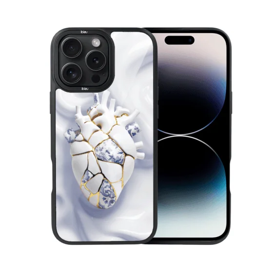Etui do iPhone 14 Pro Max IBIZU DropGuard Matt z MagSafe, Kintsugi Art, porcelanowe serce (8)