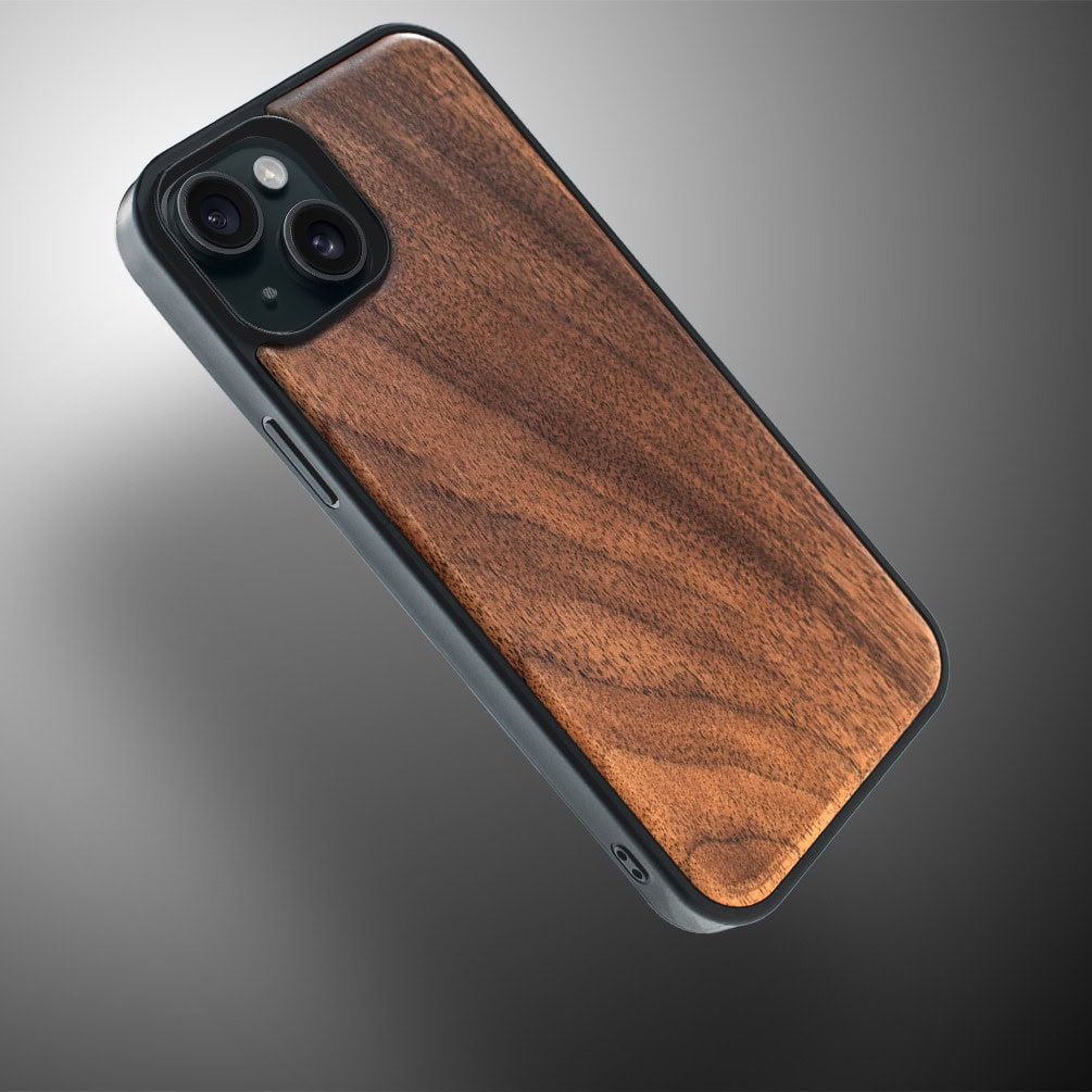 Etui do iPhone 15, drewniane z MagSafe, orzech włoski6