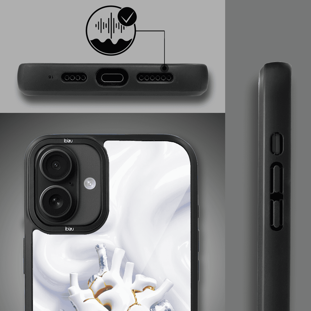 Etui do iPhone 16 IBIZU DropGuard Matt z MagSafe, Kintsugi Art, porcelanowe serce (8)