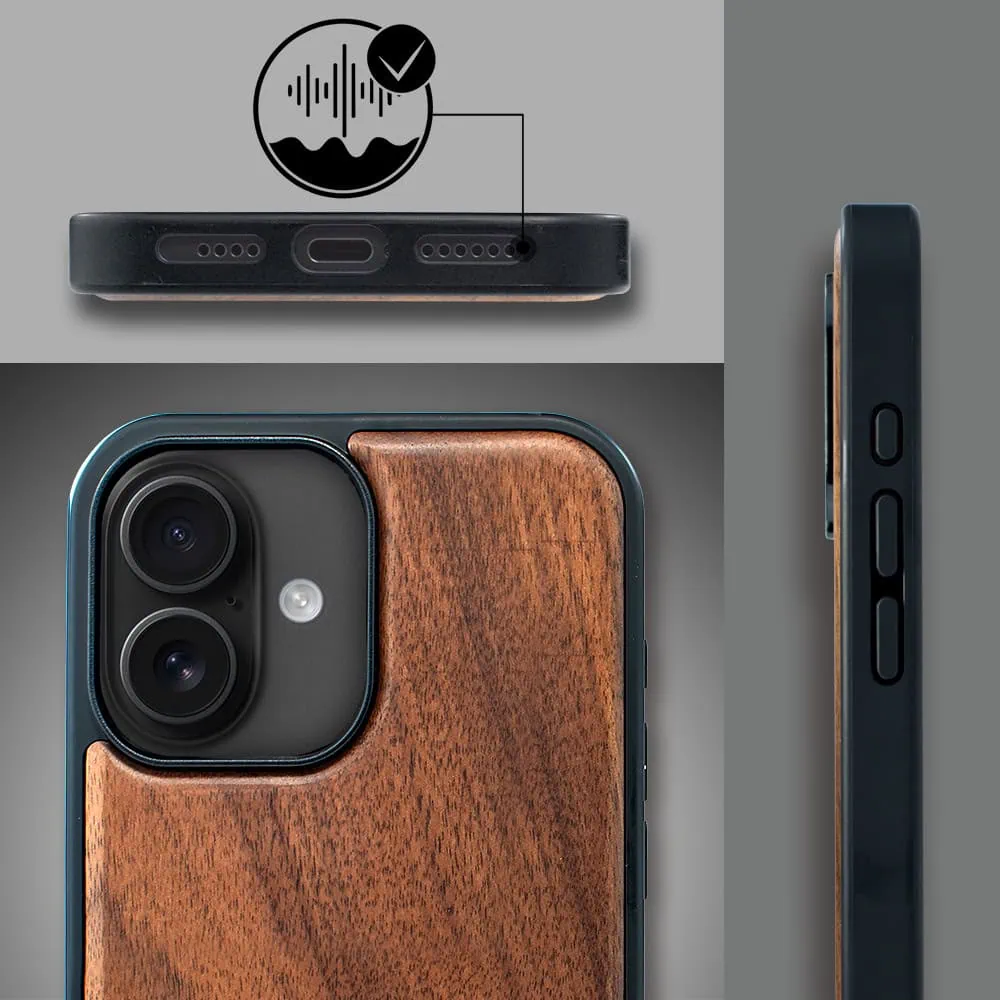 Etui do iPhone 16 Plus, drewniane z MagSafe, orzech włoski8