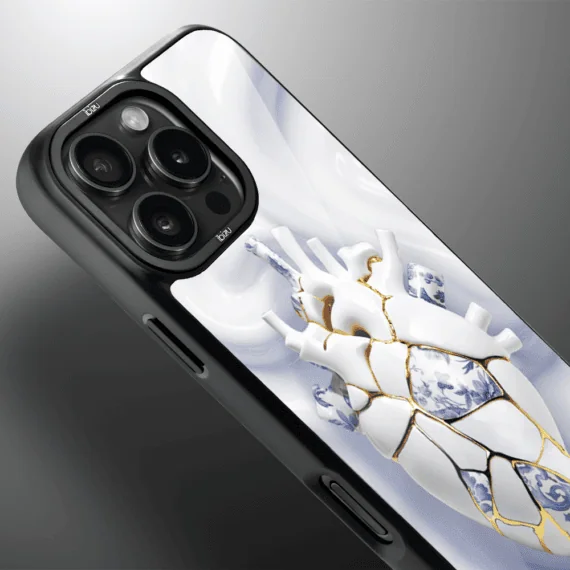 Etui do iPhone 16 Pro Max IBIZU DropGuard Matt z MagSafe, Kintsugi Art, porcelanowe serce (8)