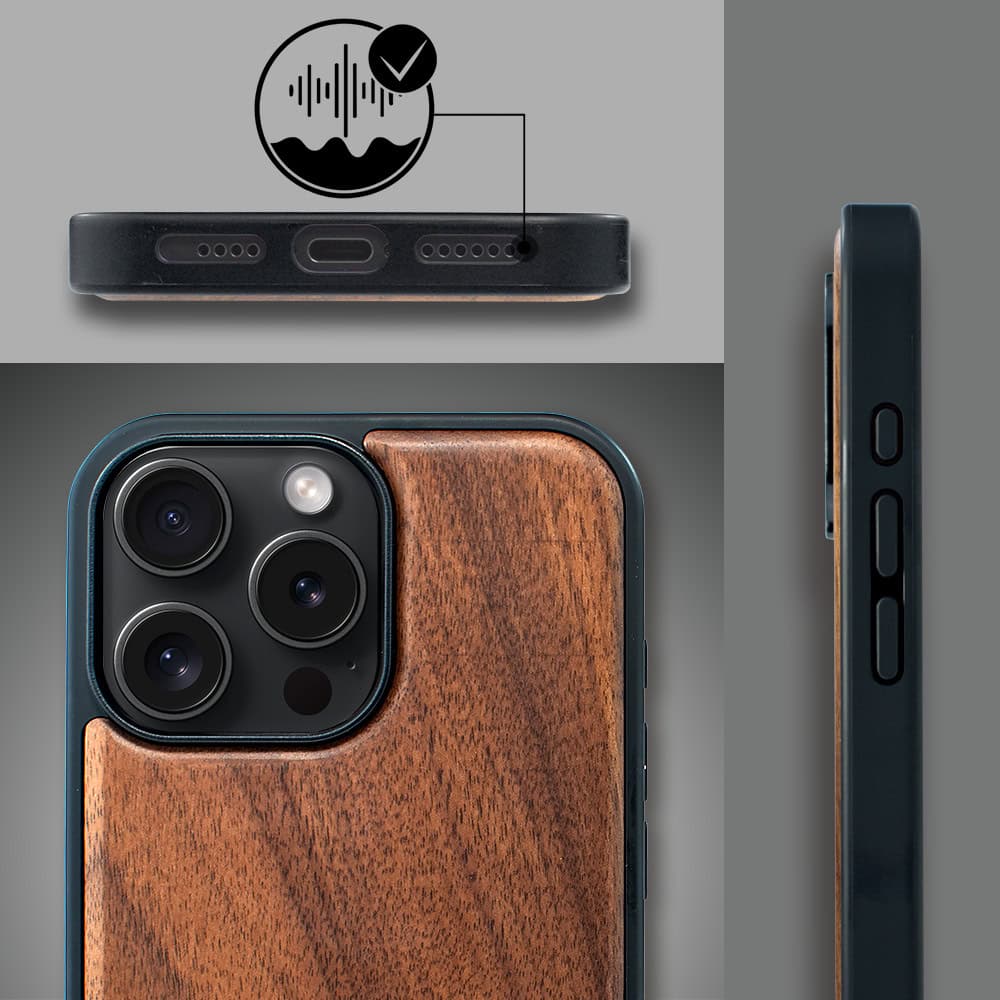 Etui do iPhone 16 Pro Max, drewniane z MagSafe, orzech włoski8