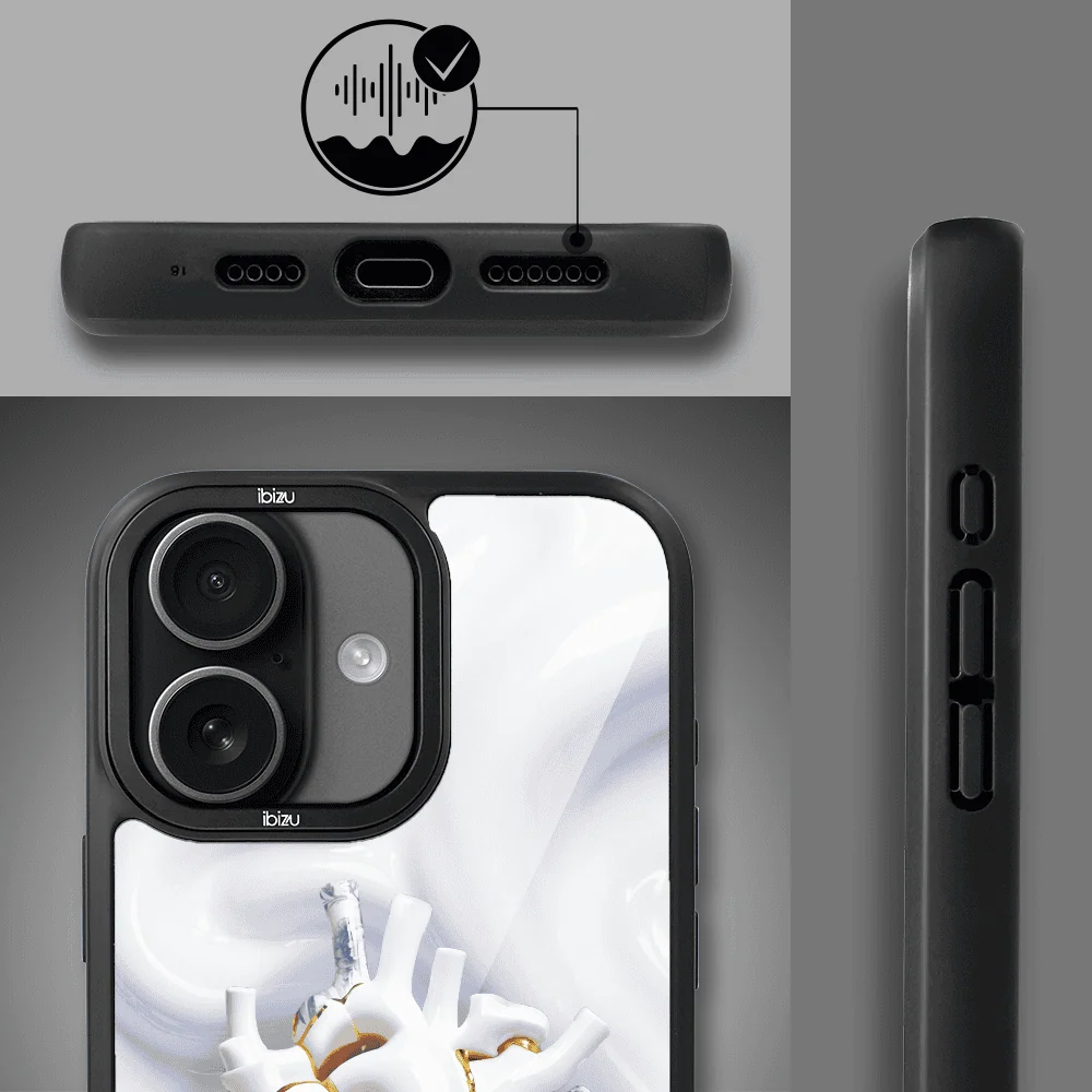 Etui do iPhone 17 IBIZU DropGuard Matt z MagSafe, Kintsugi Art, porcelanowe serce (4)