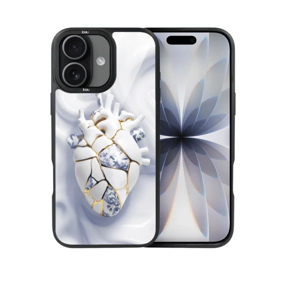 Etui do iPhone 17 IBIZU DropGuard Matt z MagSafe, Kintsugi Art, porcelanowe serce (6)