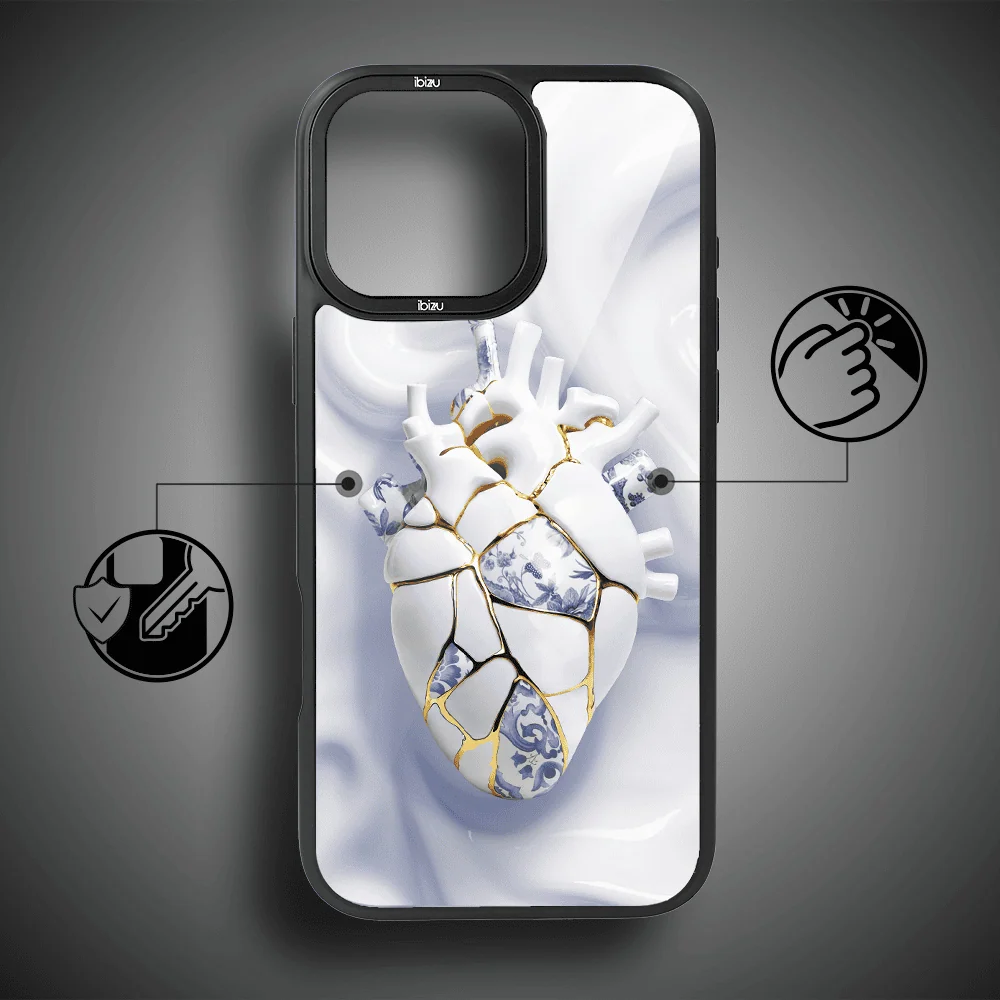 Etui do iPhone 17 IBIZU DropGuard Matt z MagSafe, Kintsugi Art, porcelanowe serce (8)