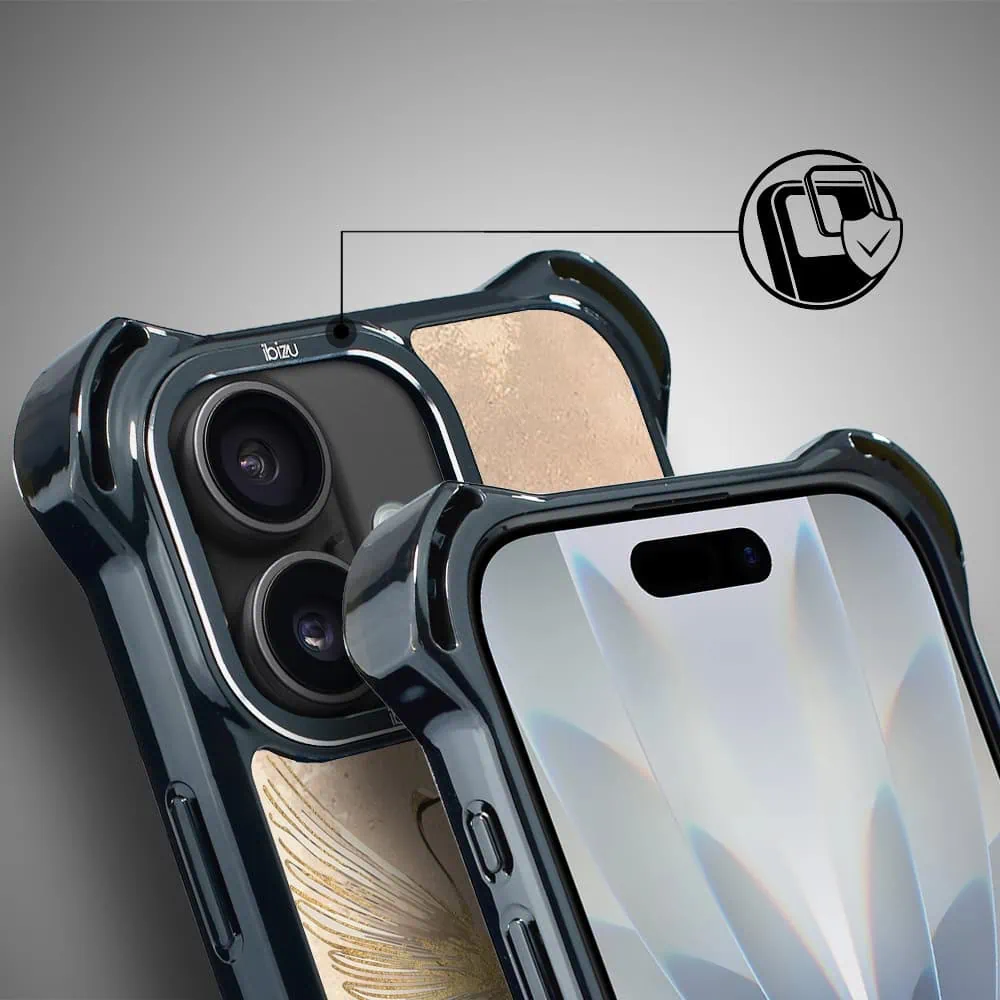Etui do iPhone 17 IBIZU DropGuard Ultra z MagSafe, Boho, Złote żurawie (5)