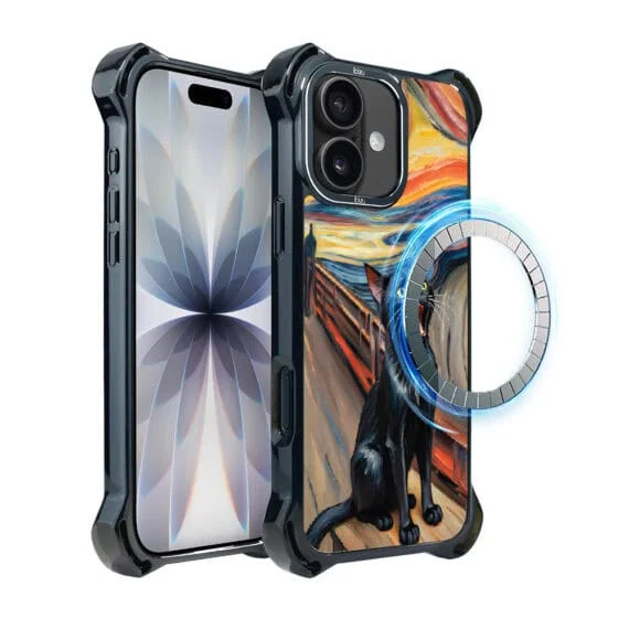 Etui do iPhone 17 IBIZU DropGuard Ultra z MagSafe, Edvard Munch, krzyk kota (1)