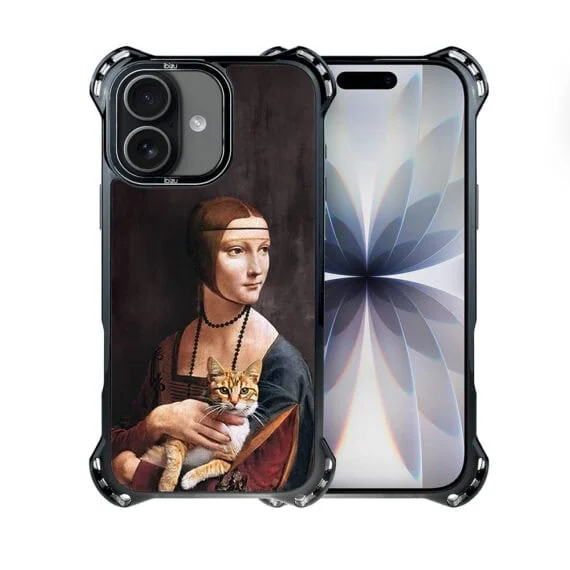 Etui do iPhone 17 IBIZU DropGuard Ultra z MagSafe, Leonardo Da Vinci, dama z kotem (3)