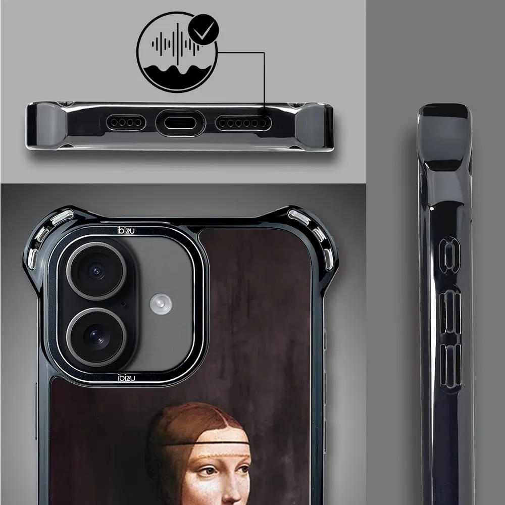 Etui do iPhone 17 IBIZU DropGuard Ultra z MagSafe, Leonardo Da Vinci, dama z kotem (5)