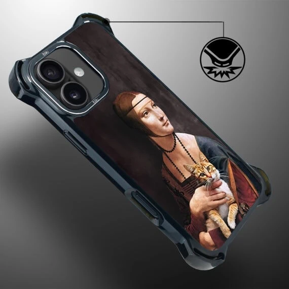Etui do iPhone 17 IBIZU DropGuard Ultra z MagSafe, Leonardo Da Vinci, dama z kotem (7)