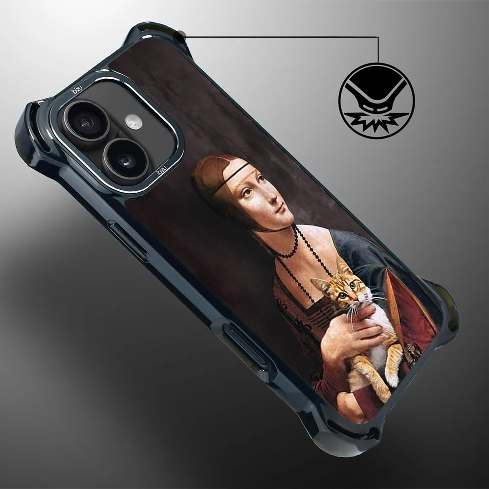 Etui do iPhone 17 IBIZU DropGuard Ultra z MagSafe, Leonardo Da Vinci, dama z kotem (7)