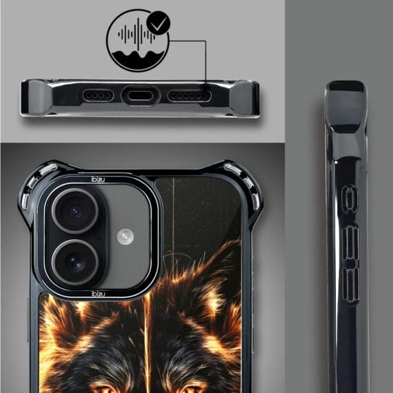 Etui do iPhone 17 IBIZU DropGuard Ultra z MagSafe, Wilki, Ognisty wilk1