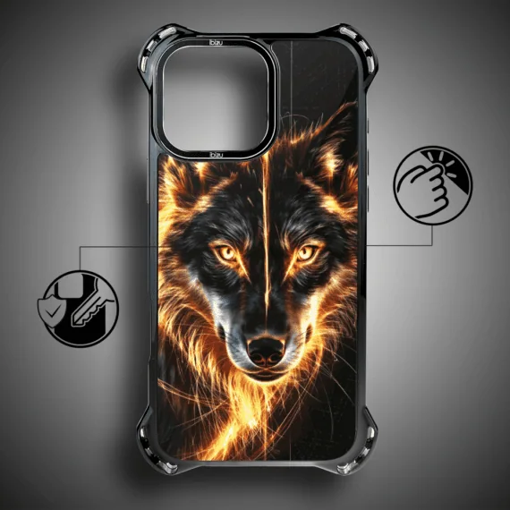 Etui do iPhone 17 IBIZU DropGuard Ultra z MagSafe, Wilki, Ognisty wilk5