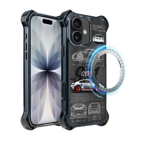 Etui do iPhone 17, Ibizu DropGuard Ultra z MagSafe, TechDrive, 911 GT3 RS (6)