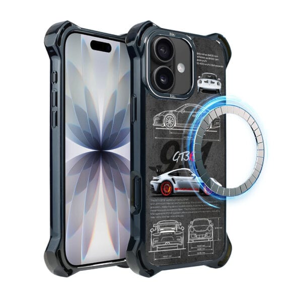 Etui do iPhone 17 IBIZU DropGuard Ultra z MagSafe, TechDrive, 911 GT3 RS