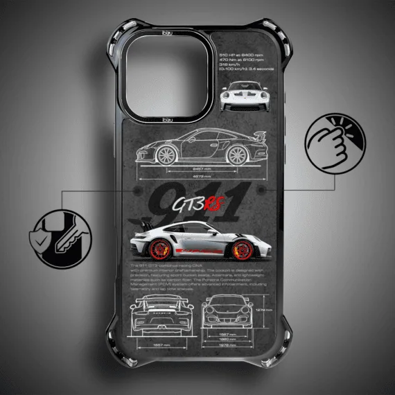 Etui do iPhone 17, Ibizu DropGuard Ultra z MagSafe, TechDrive, 911 GT3 RS (7)