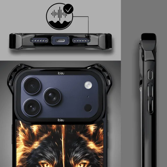 Etui do iPhone 17 Pro IBIZU DropGuard Ultra z MagSafe, Wilki, Ognisty Wilk1