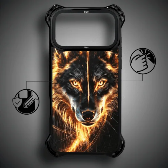 Etui do iPhone 17 Pro IBIZU DropGuard Ultra z MagSafe, Wilki, Ognisty Wilk5