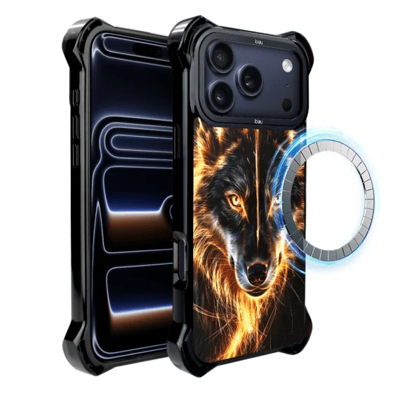 Etui do iPhone 17 Pro IBIZU DropGuard Ultra z MagSafe, Wilki, Ognisty Wilk6