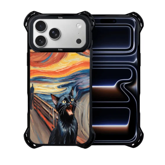 Etui do iPhone 17 Pro Max IBIZU DropGuard Ultra z MagSafe, Edvard Munch, krzyk kota (3)